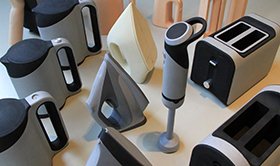 A prototype part with a high-gloss, painted finish