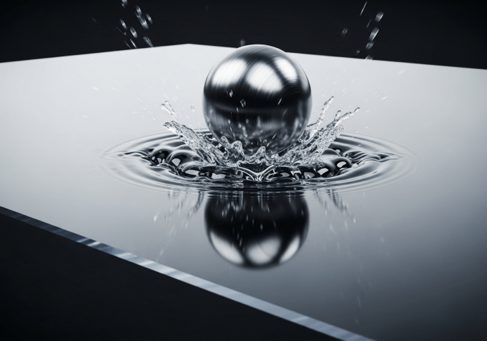 A highly polished, optically clear part made from Polycarbonate