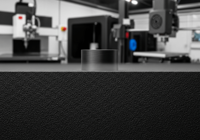 An enclosure prototype machined from raw ABS plastic