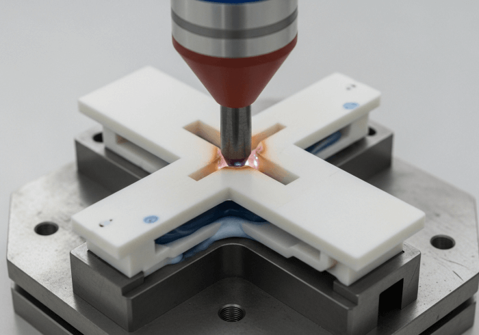 An automated production line, analogous to the speed and efficiency of ultrasonic welding